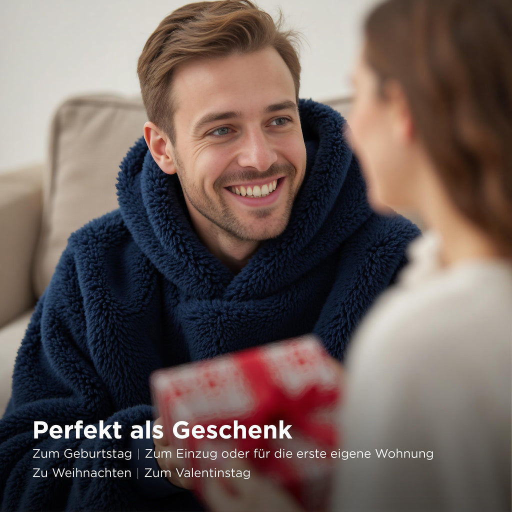 BEDSURE Hoodie Decke mit Ärmeln Geschenke Grau - 95x85cm