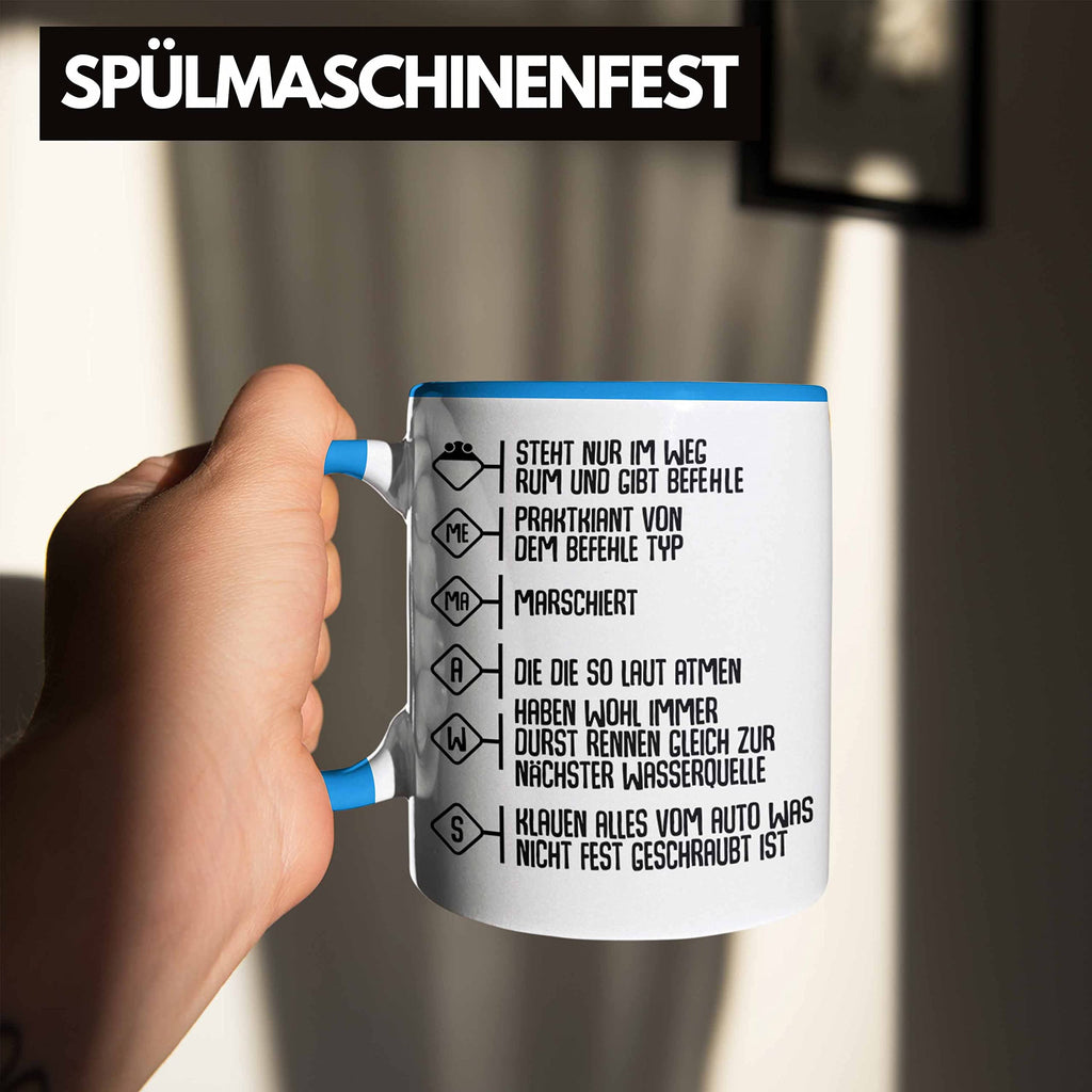 Trendation - Feuerwehr Tasse Geschenke Zubehör Lustig Einsatz Geburtstag Spruch Mann Praktikant (Rot)