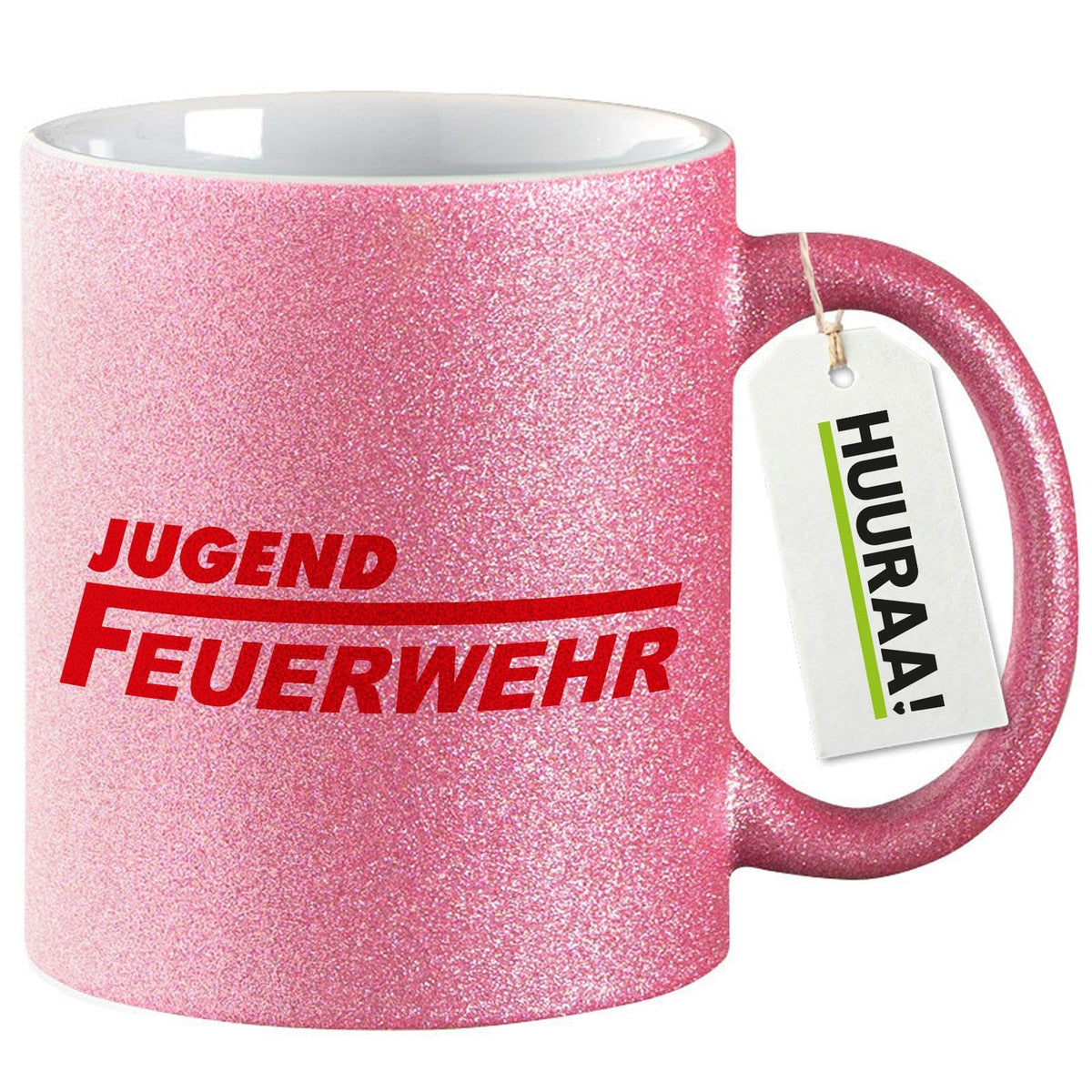 Huuraa Glitzertasse Jugend Feuerwehr Schriftzug Geschenk