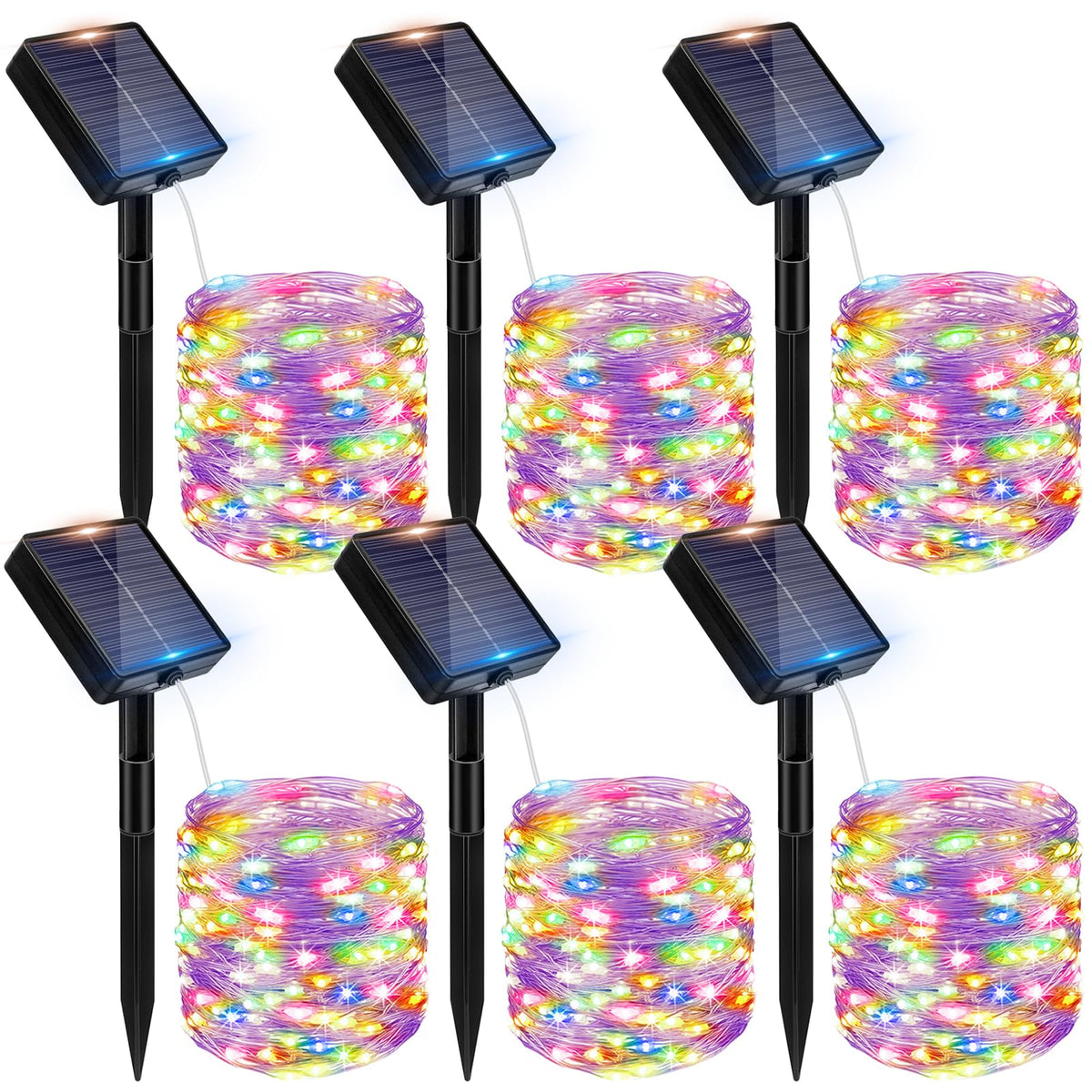 Peasur 3 Stück Solar Lichterkette Outdoor, 3x12M 120 LED Lichterkette Außen