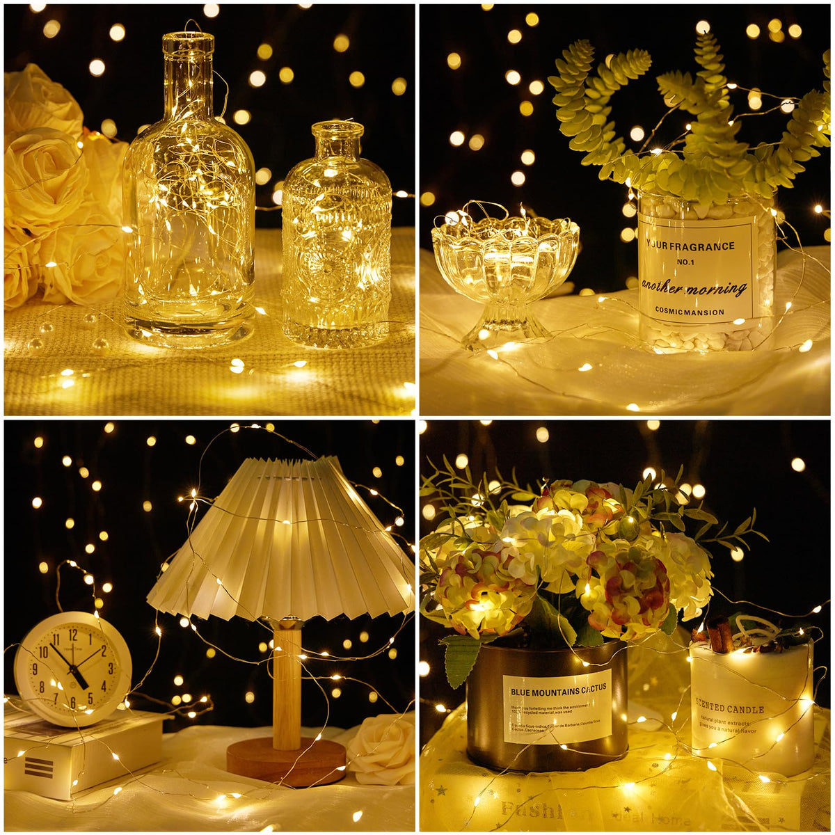 30 Stück Lichterkette Batterie 10 LED Lichterkette mit Batterie 1M LED Lichterketten 3.3FT Lichterketten für Innen Weihnachten Deko