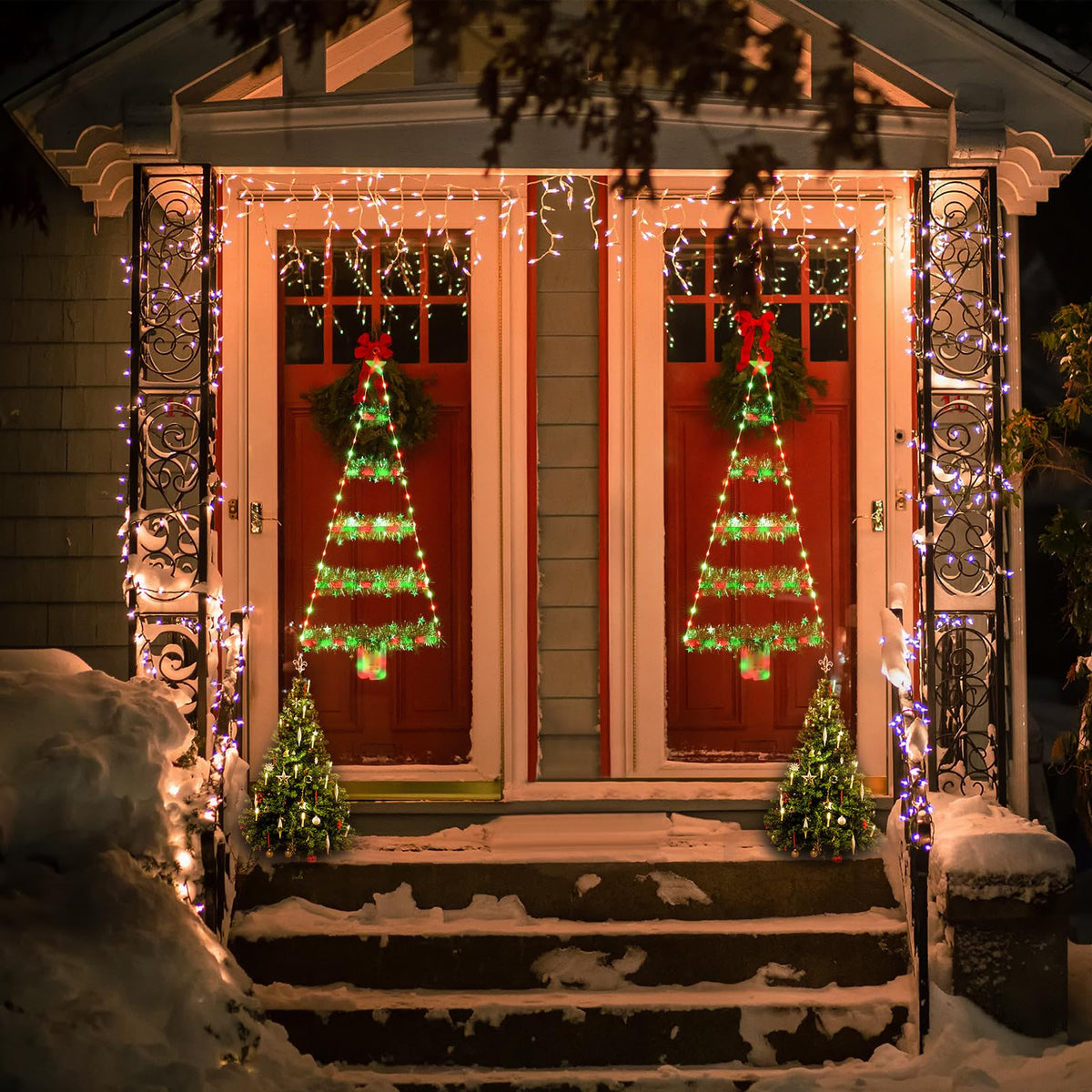 Geemoo LED Weihnachtsmann Leiter Lichterkette - 3 Meter LED Weihnachtsbeleuchtung Strombetrieben mit Timer, Speicherfunktion, 8 Modi, für Innen Außen Weihnachtsbaum Fenster Weihnachten Deko (Warmweiß)