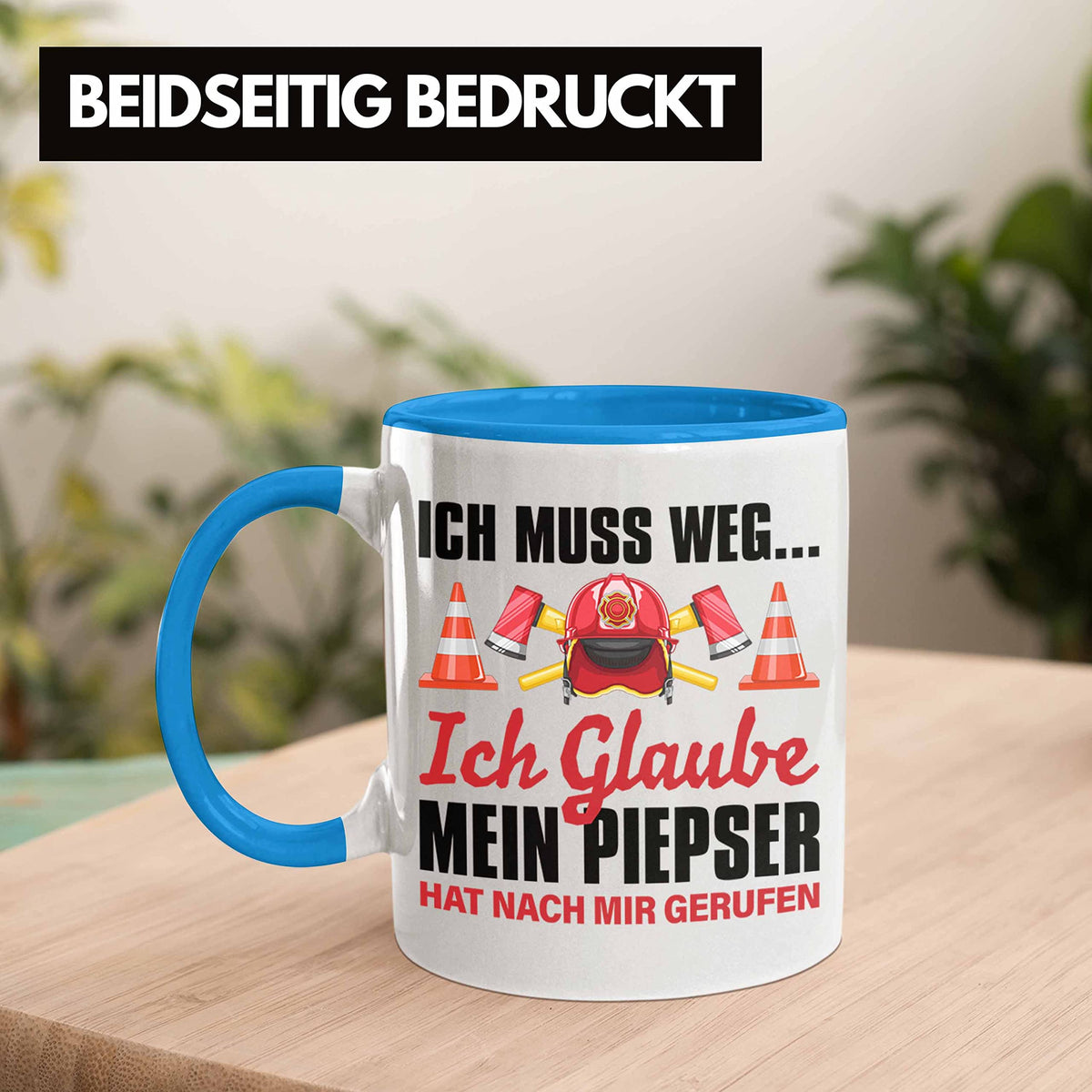 Trendation - Feuerwehr Tasse Geschenk für Feuerwehrmann Geburtstag Männer Spruch (Schwarz)