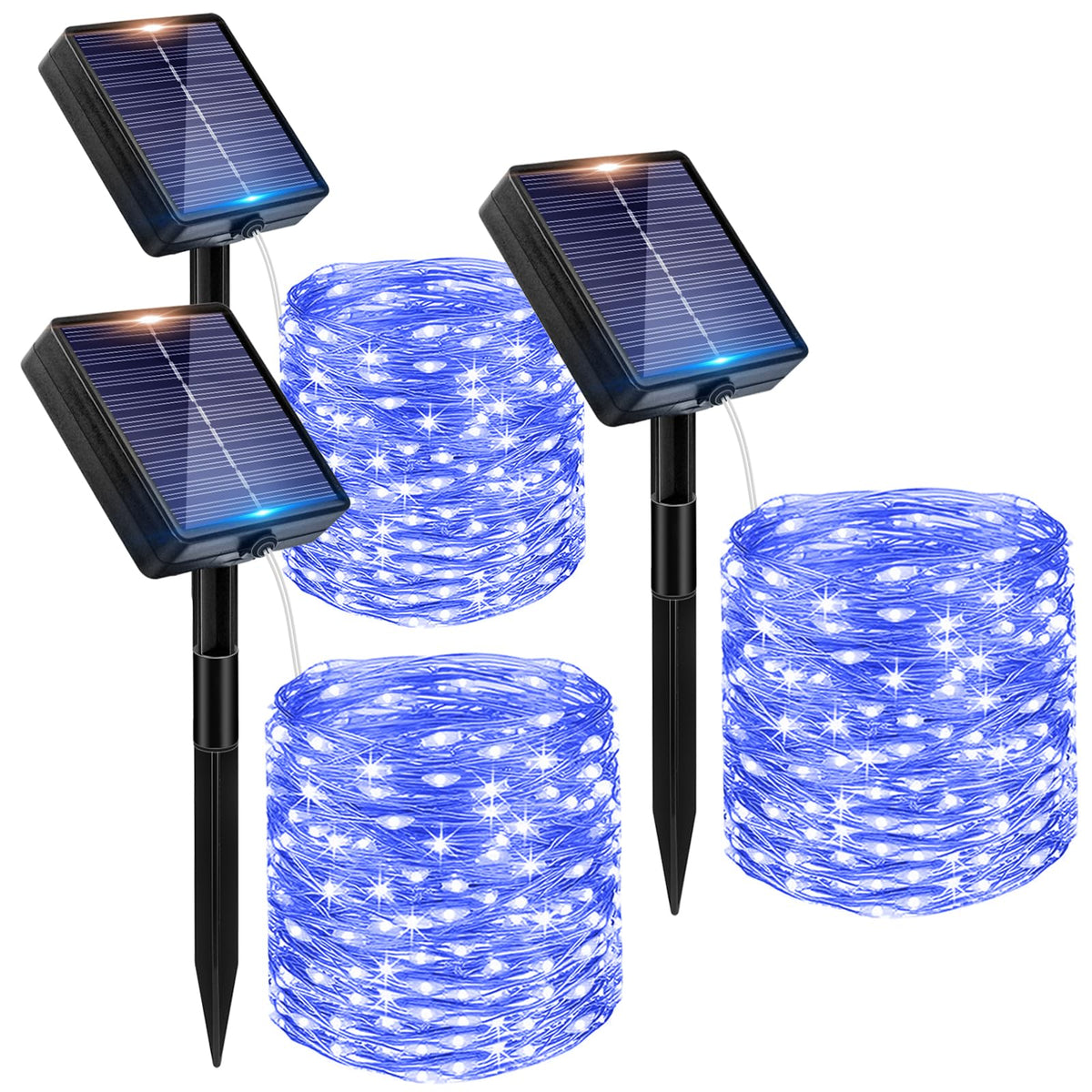 Peasur 3 Stück Solar Lichterkette Outdoor, 3x12M 120 LED Lichterkette Außen