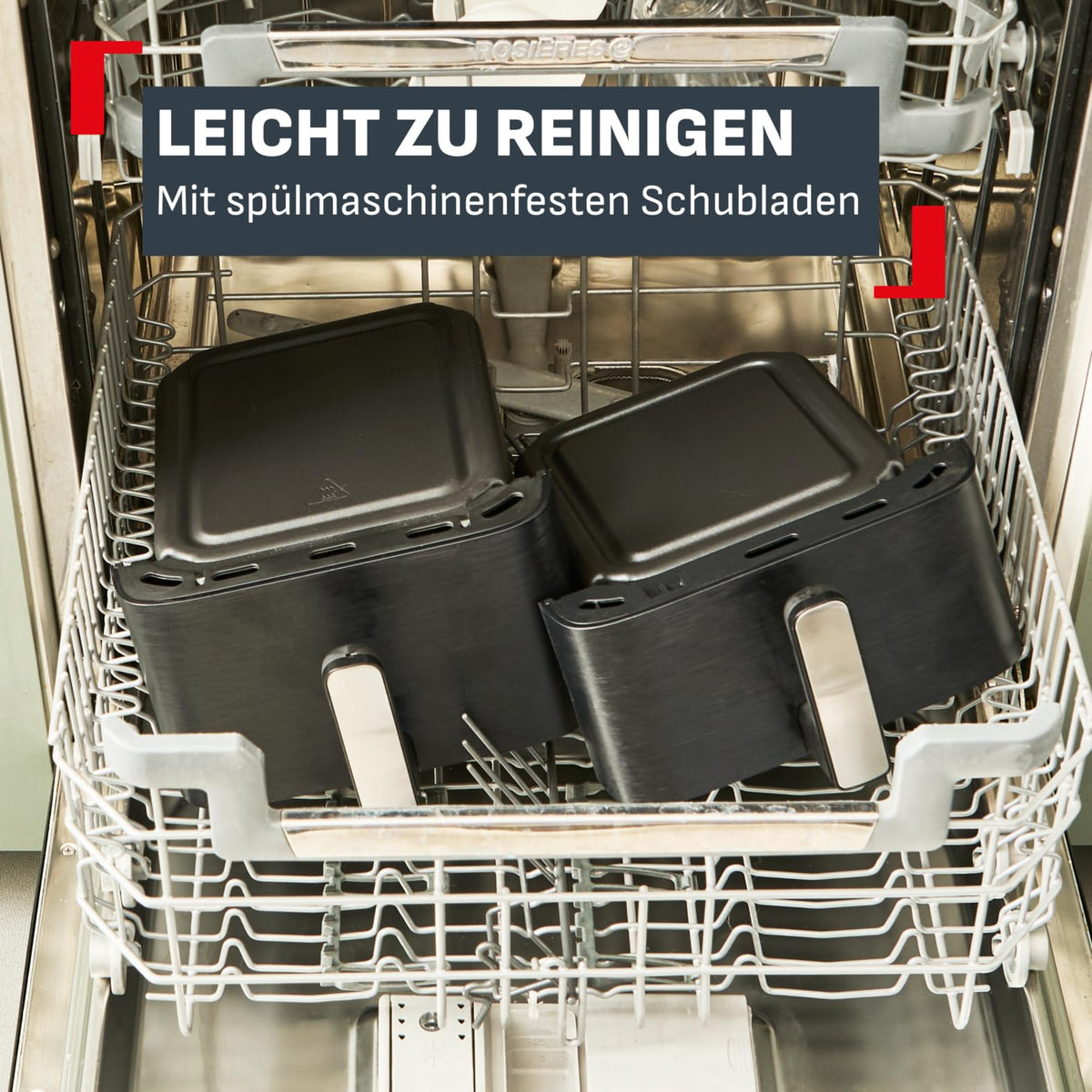 Tefal Dual Easy Fry Heißluftfritteuse 8,3 L mit 2 Kammern