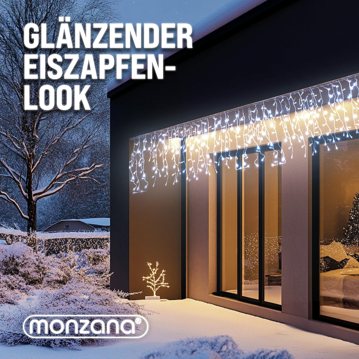 Monzana® Eisregen Lichterkette Außen 200 LED Kaltweiß