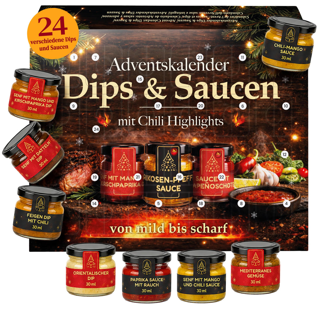 He-Ju Frühstück Adventskalender 2026, 24 süße Aufstriche in Portionsgrößen