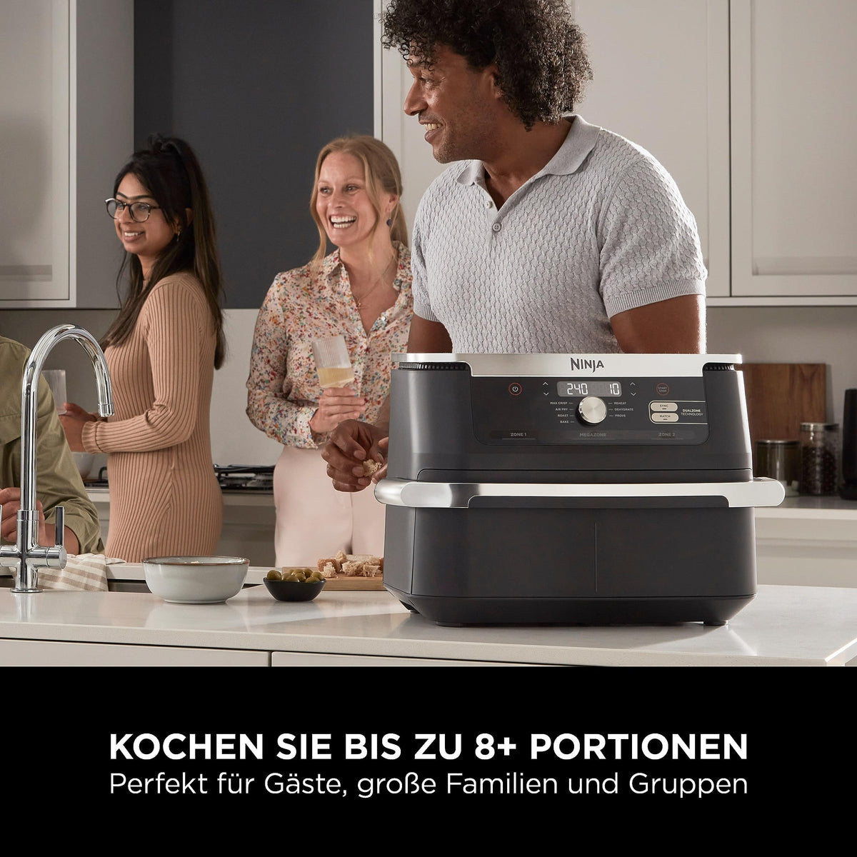 Ninja Foodi FlexDrawer Heißluftfritteuse, 10,4 L, Dual Zone, Schwarz/Kupfer