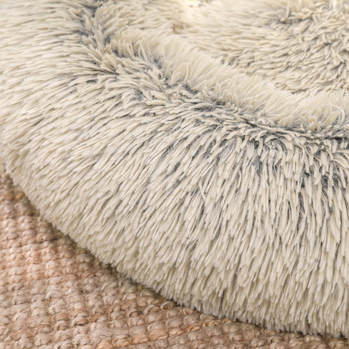Feandrea Hundebett flauschig, waschbar, Langer Plüsch, 70 cm Durchmesser