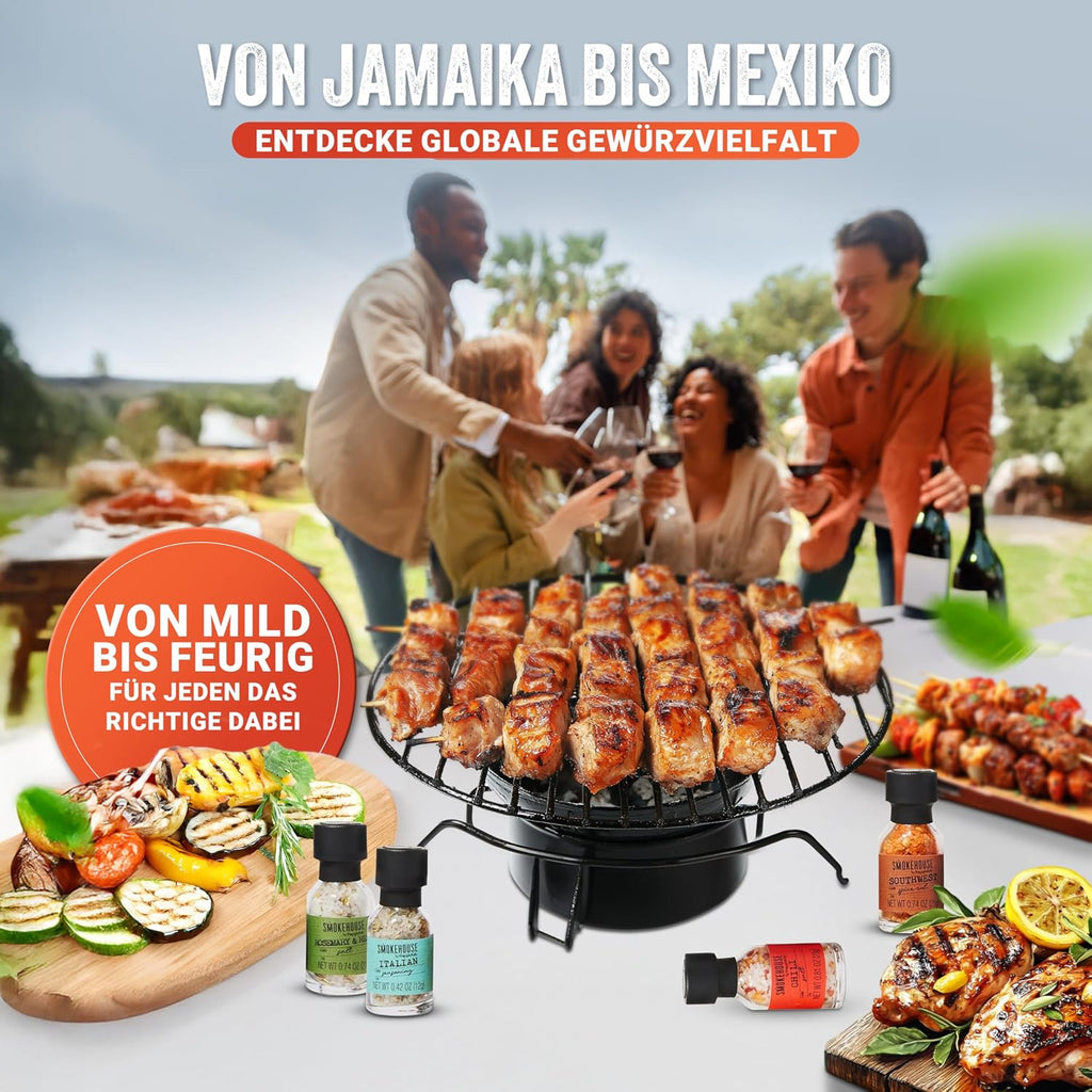 Thoughtfully BBQ Gewürze Geschenkset mit 20 Grillgewürzen