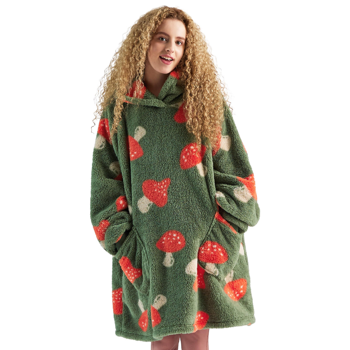 BEDSURE Hoodie Decke mit Ärmeln Geschenke Grau - 95x85cm