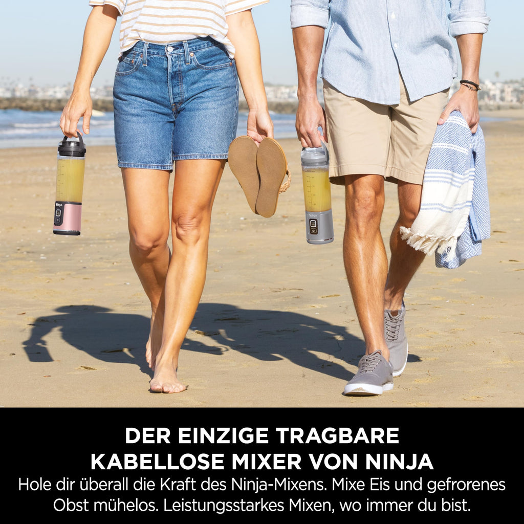 Ninja Blast Tragbarer Mixer / Blender / Smoothie Maker, 530ml Becher, Auslaufsicherer Deckel, Leistungsstarker Mini Standmixer, Kabellos & Wiederaufladbar, Zerkleinert Eis & Obst, Blau, BC151EUNV