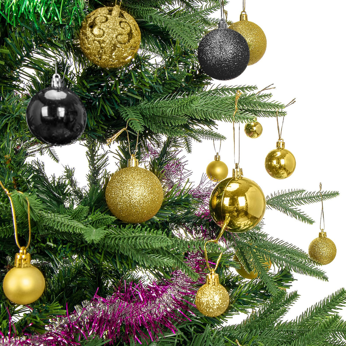 Aitsite 101 Stück Christbaumkugeln Blau Weihnachtskugeln 6CM/4 cm/2 cm Kunststoff Christbaumschmuck Wandbehang Ornamente Weihnachtsbaum Kugeln Flitter Tür Dekorationen Festival Dekore