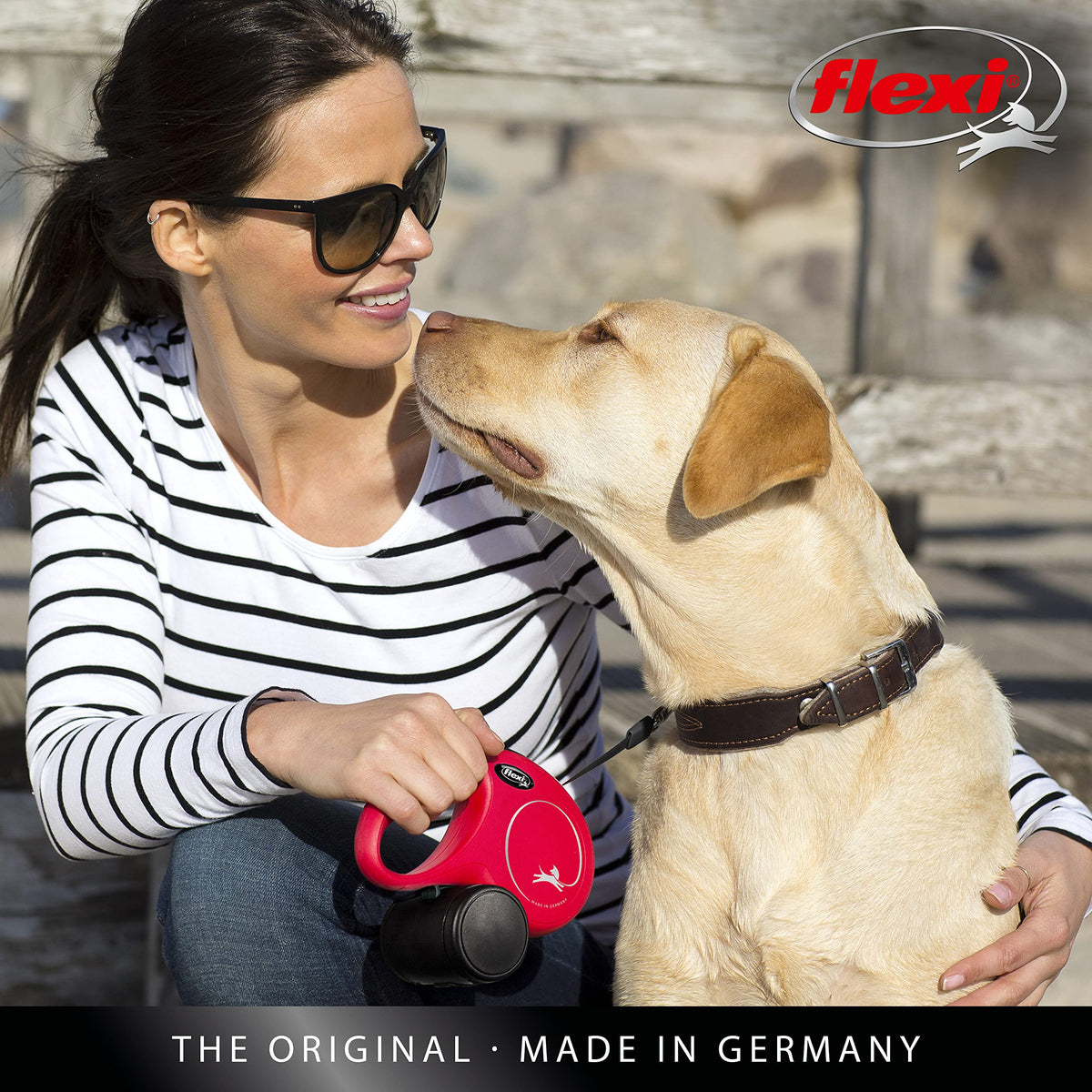 flexi® Classic L Hunde Roll-Leine, 5m Gurt, schwarz