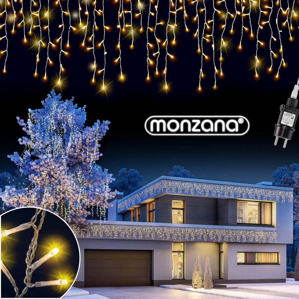 Monzana® Eisregen Lichterkette Außen 200 LED Kaltweiß