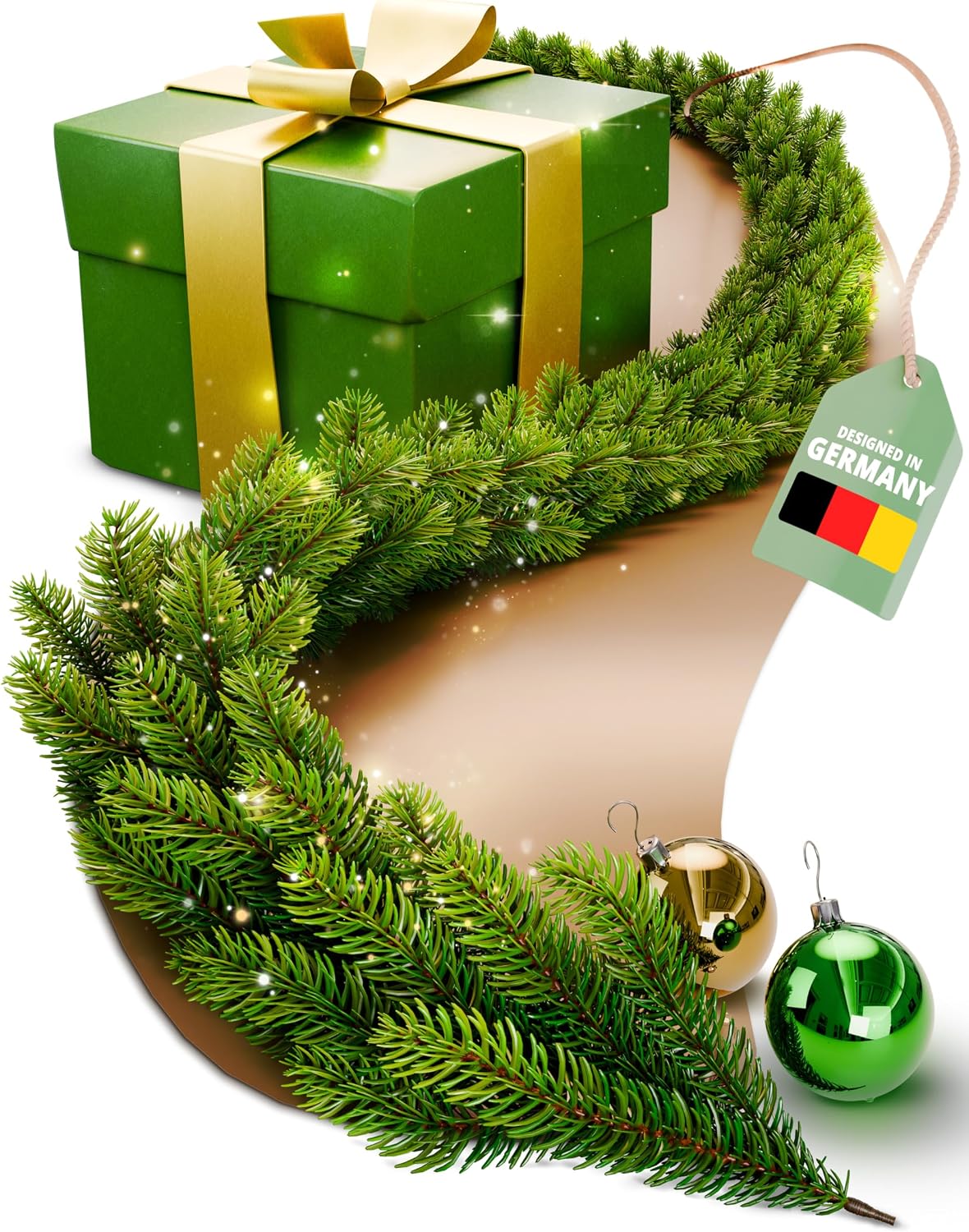 ArtiTree Weihnachtsgirlande - Naturgetreue Tannengirlande, 270cm Grün, Perfekt für Weihnachtsdeko, Treppengeländer & Türrahmen