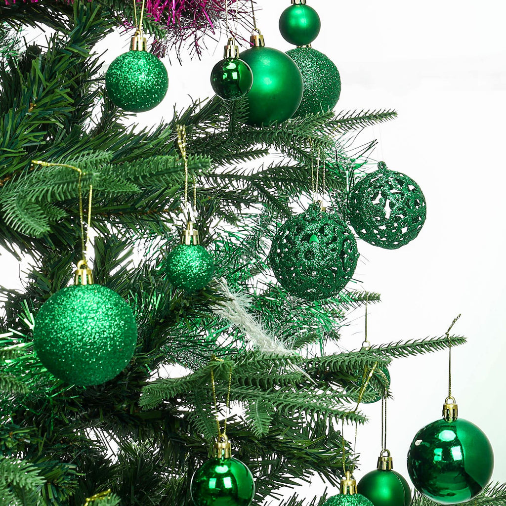 Aitsite 101 Stück Christbaumkugeln Blau Weihnachtskugeln 6CM/4 cm/2 cm Kunststoff Christbaumschmuck Wandbehang Ornamente Weihnachtsbaum Kugeln Flitter Tür Dekorationen Festival Dekore