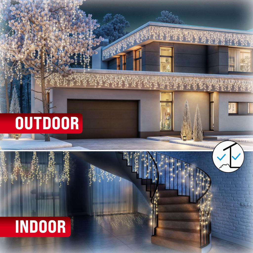 Monzana® Eisregen Lichterkette Außen 200 LED Kaltweiß