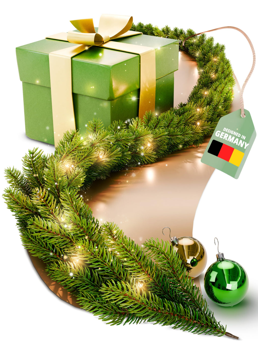 ArtiTree Weihnachtsgirlande - Naturgetreue Tannengirlande, 270cm Grün, Perfekt für Weihnachtsdeko, Treppengeländer & Türrahmen
