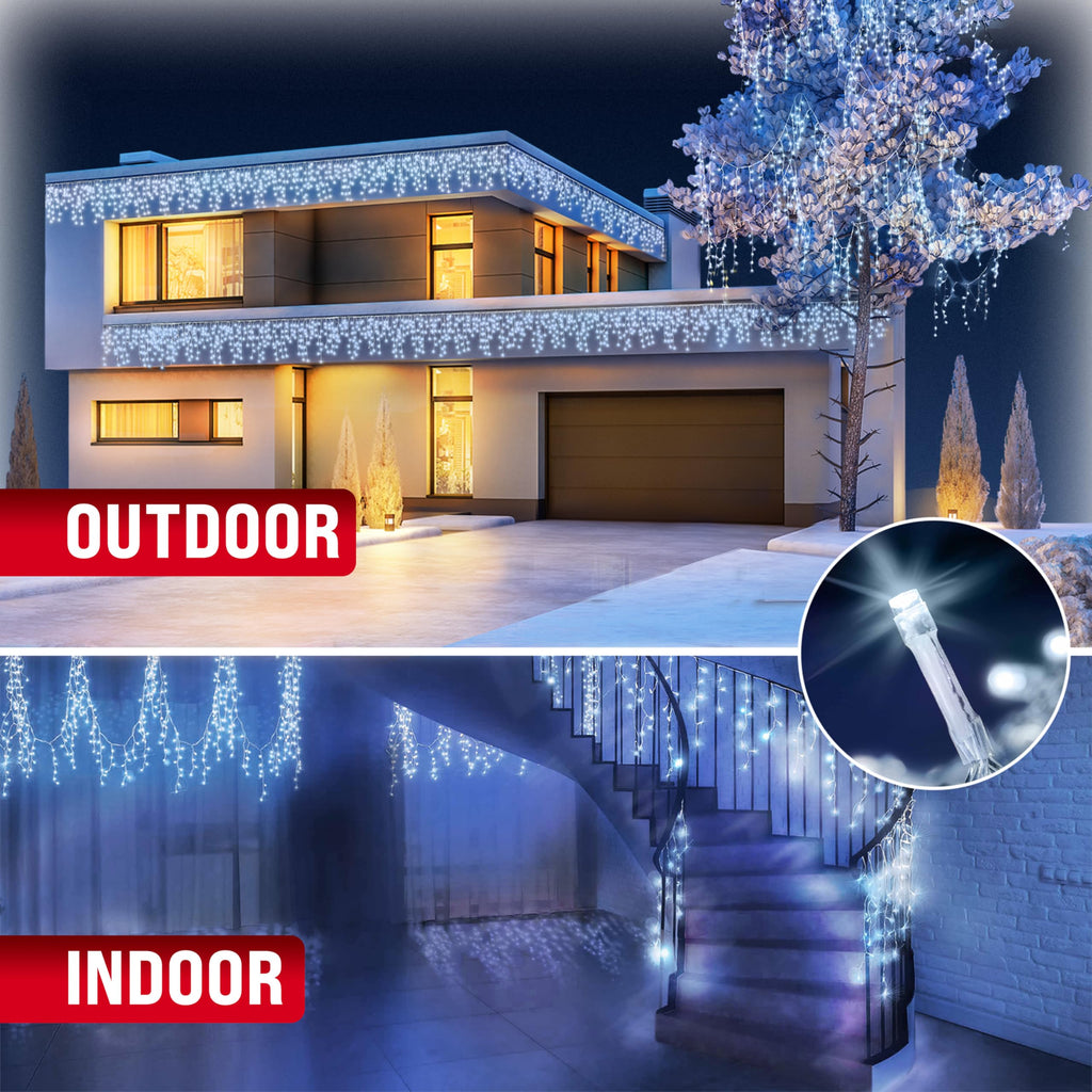 Monzana® Eisregen Lichterkette Außen 200 LED Kaltweiß