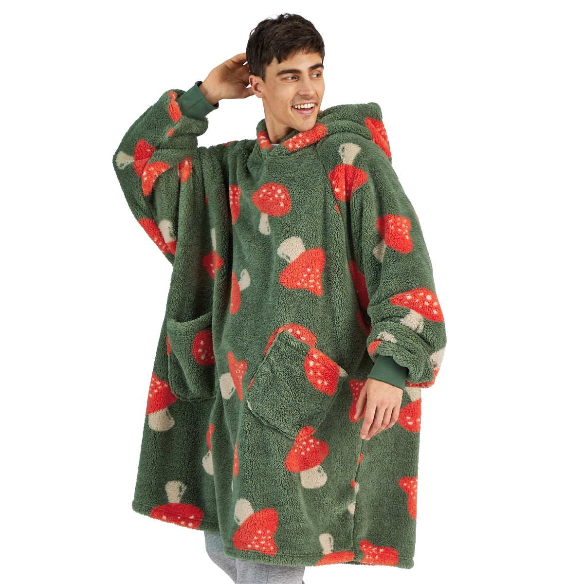 BEDSURE Hoodie Decke mit Ärmeln Geschenke Grau - 95x85cm