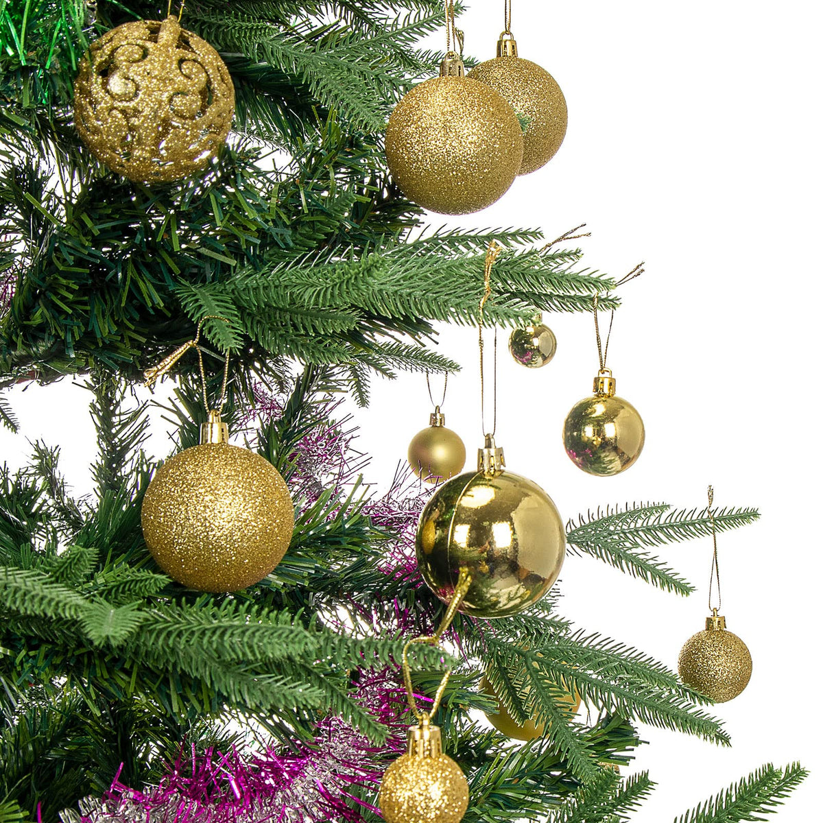 Aitsite 101 Stück Christbaumkugeln Blau Weihnachtskugeln 6CM/4 cm/2 cm Kunststoff Christbaumschmuck Wandbehang Ornamente Weihnachtsbaum Kugeln Flitter Tür Dekorationen Festival Dekore