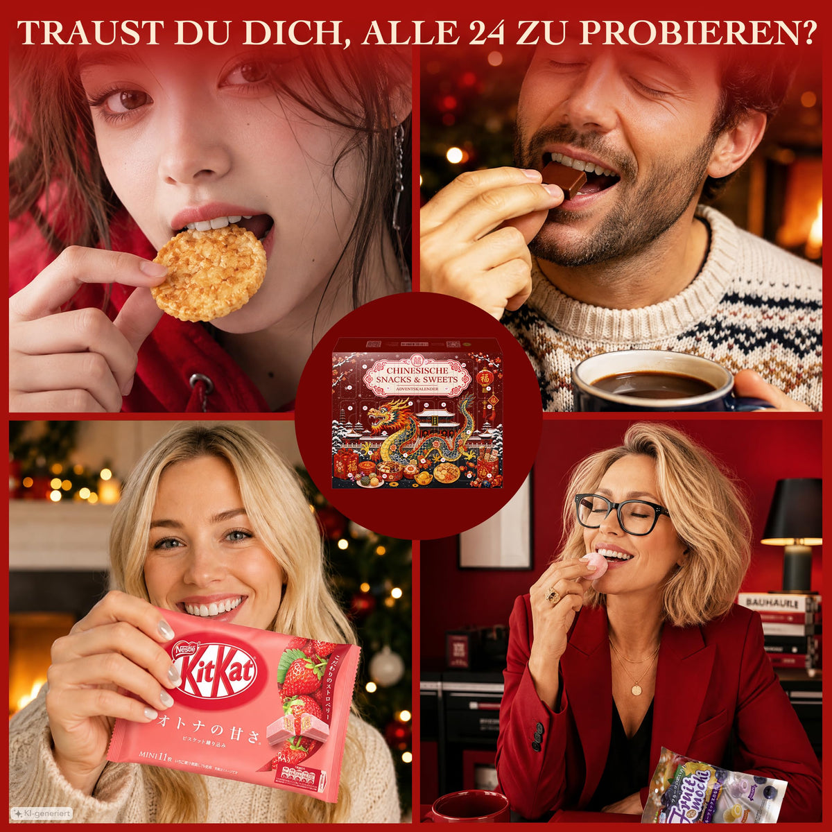He-Ju Frühstück Adventskalender 2026, 24 süße Aufstriche in Portionsgrößen