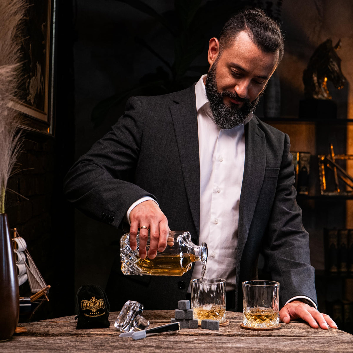 Whisiskey Whisky Gläser Set - Whiskey Geschenkset Glas - Whiskygläser