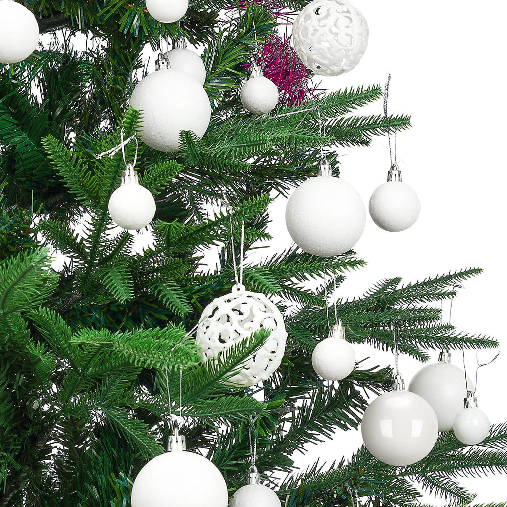 Aitsite 101 Stück Christbaumkugeln Blau Weihnachtskugeln 6CM/4 cm/2 cm Kunststoff Christbaumschmuck Wandbehang Ornamente Weihnachtsbaum Kugeln Flitter Tür Dekorationen Festival Dekore