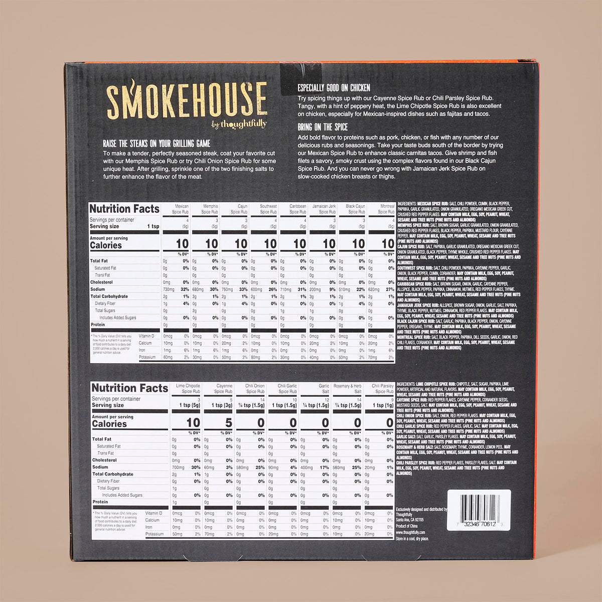 Thoughtfully BBQ Gewürze Geschenkset mit 20 Grillgewürzen