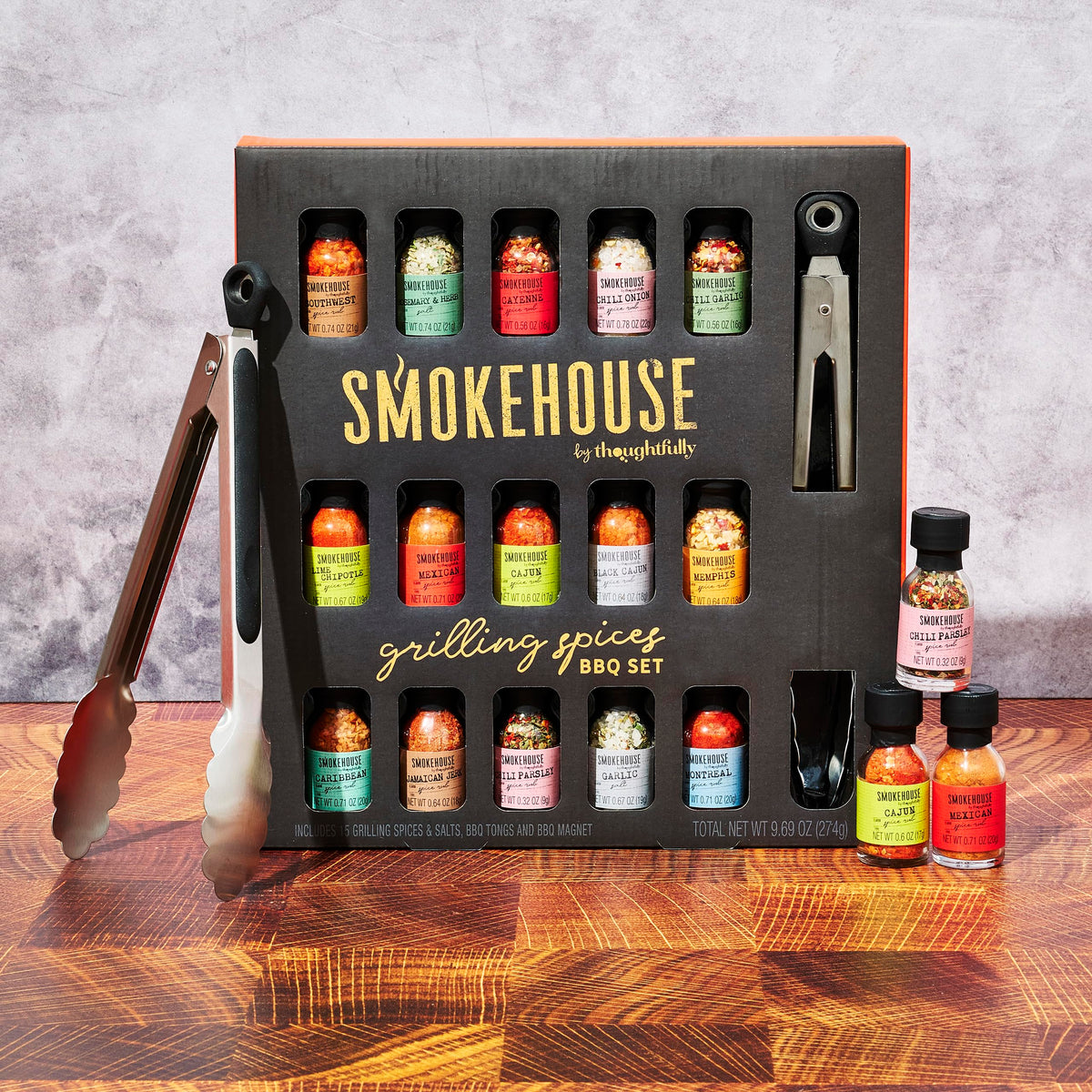 Thoughtfully BBQ Gewürze Geschenkset mit 20 Grillgewürzen